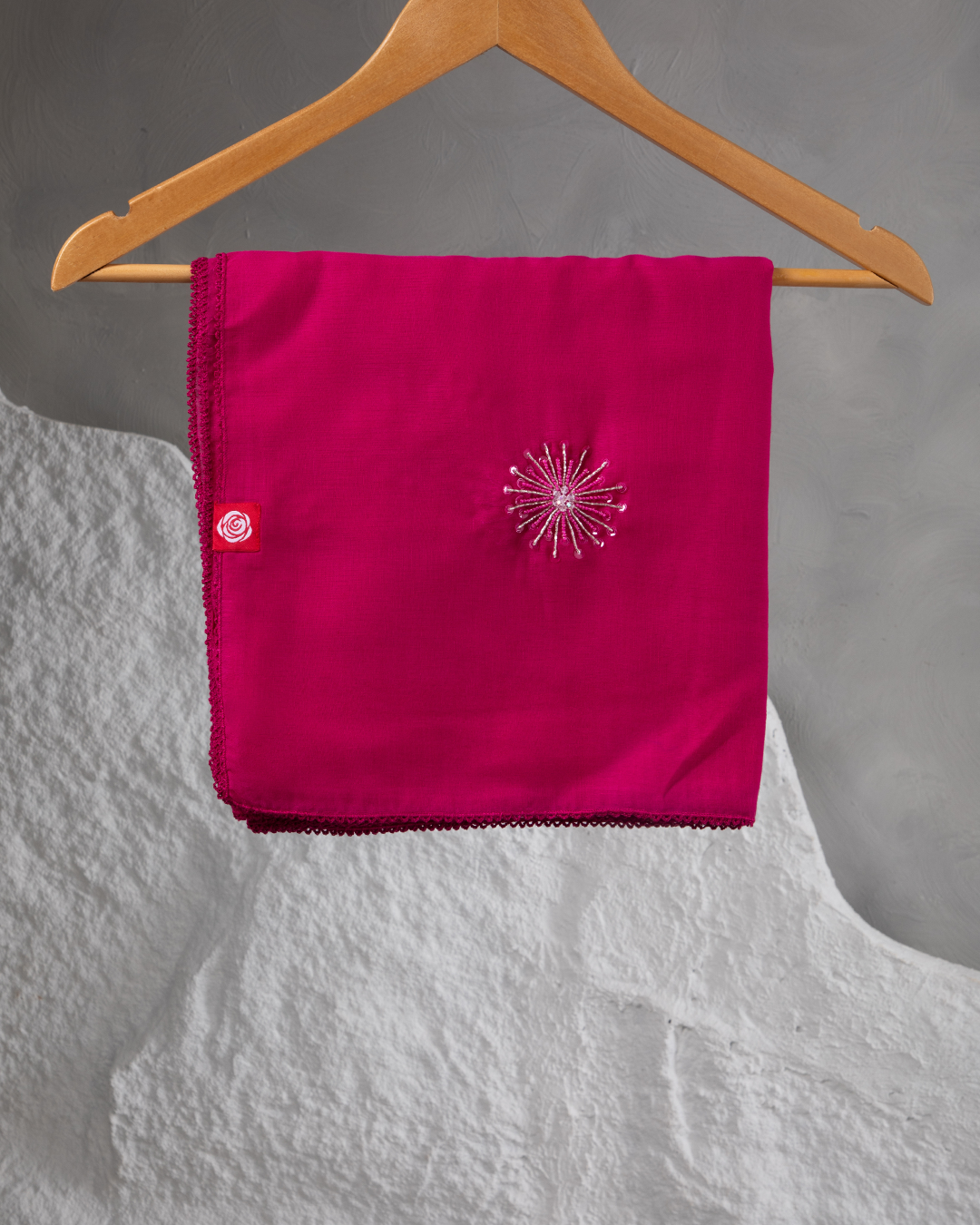 DK6-66 Scattered Beads Home Hijab — Fuchsia