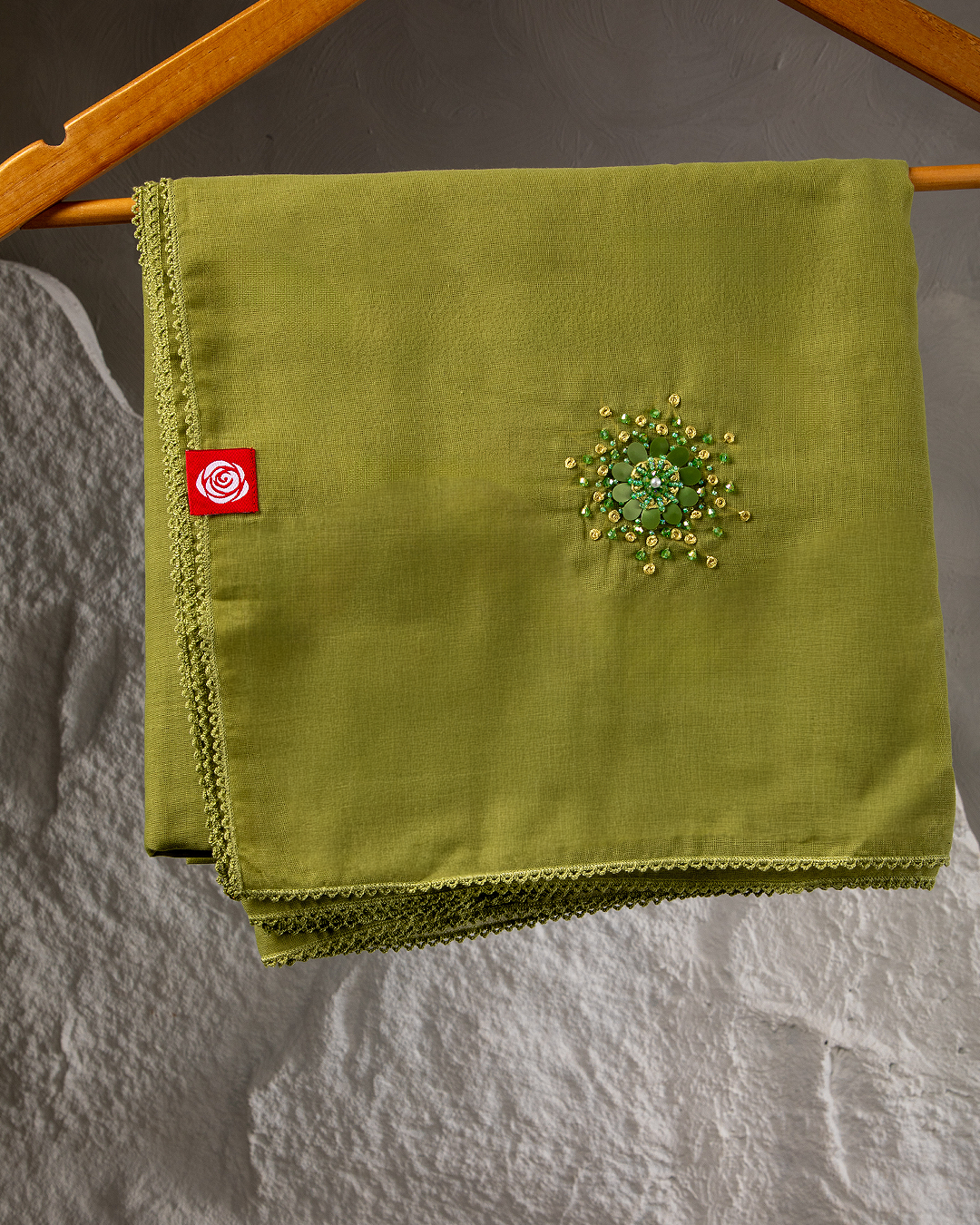 DK6-65 شيلة بيت منثرات عريضة - قطن ويل