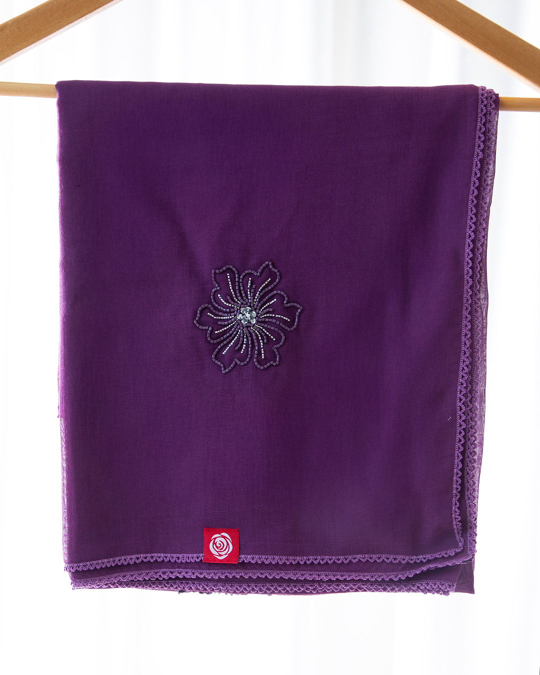 DK6-72 Scattered Beads Home Hijab — Purple