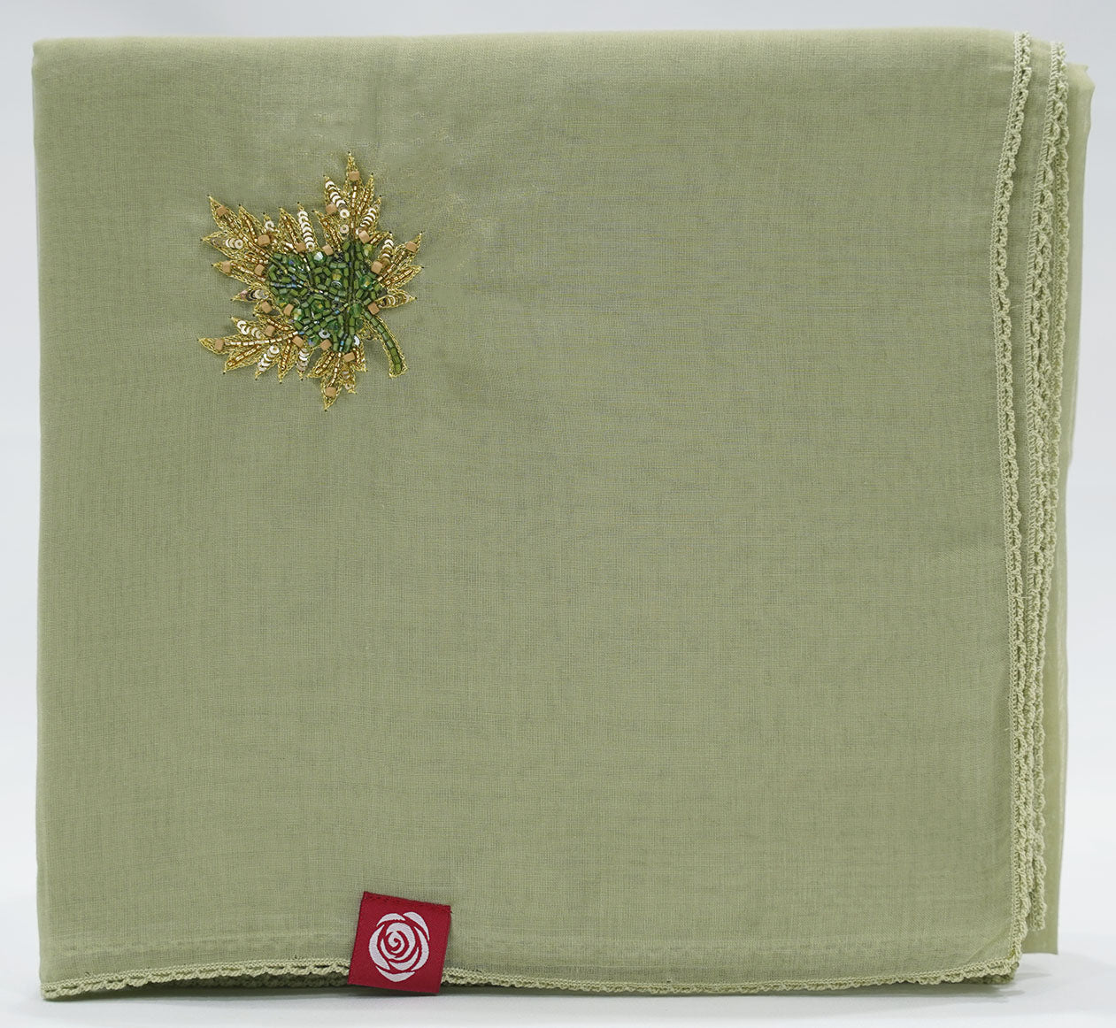 DK5-41 Scattered Beads Home Hijab — Green