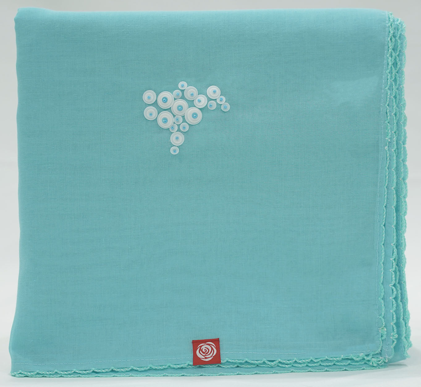 DK4-18 Scattered Beads Home Hijab — Blue