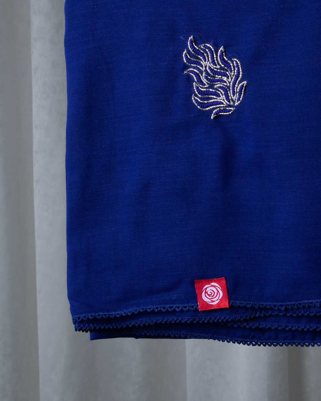 DK6-68 Scattered Beads Home Hijab — Indigo