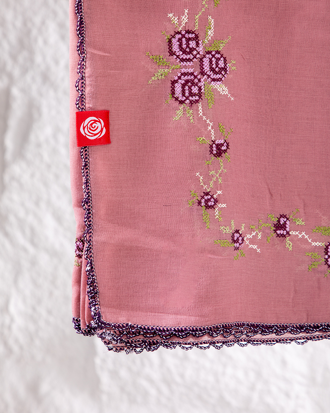 RZ6-42 Jouri Rose Embroidered Home Hijab — Nude