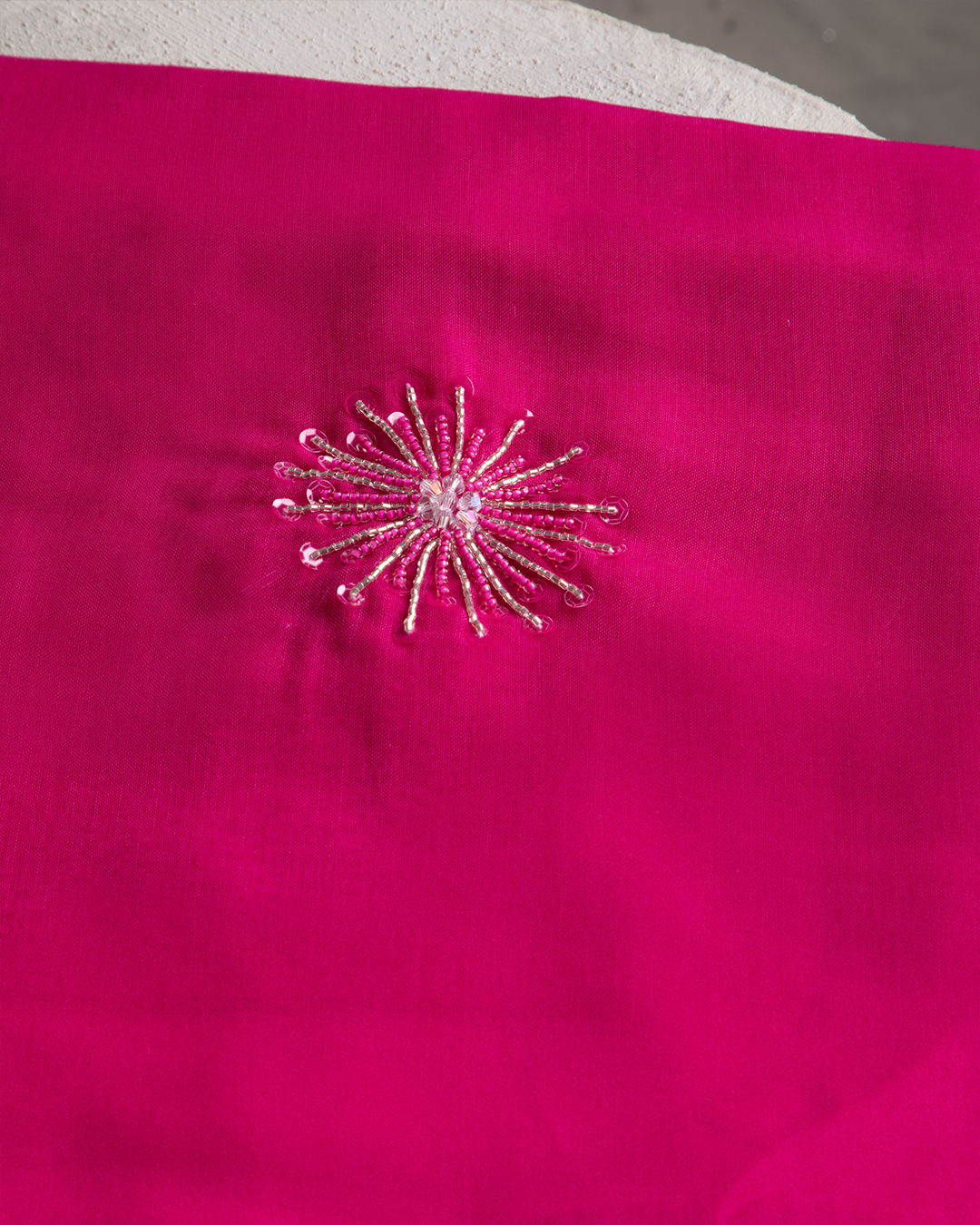 DK6-66 Scattered Beads Home Hijab — Fuchsia