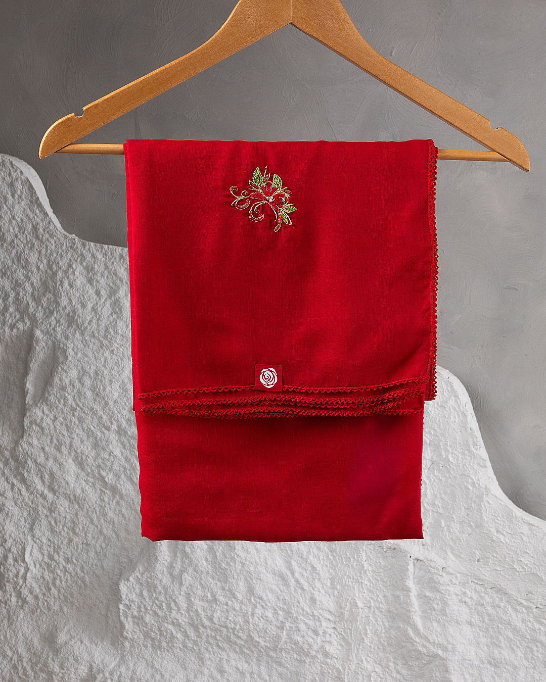 DK6-58 Scattered Beads Home Hijab — Red