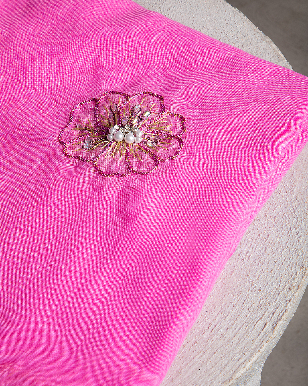 DK6-67 Scattered Beads Home Hijab — Pink