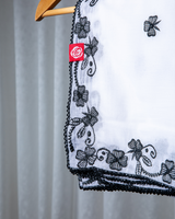BD2-03 Border Embroidered Home Hijab — White