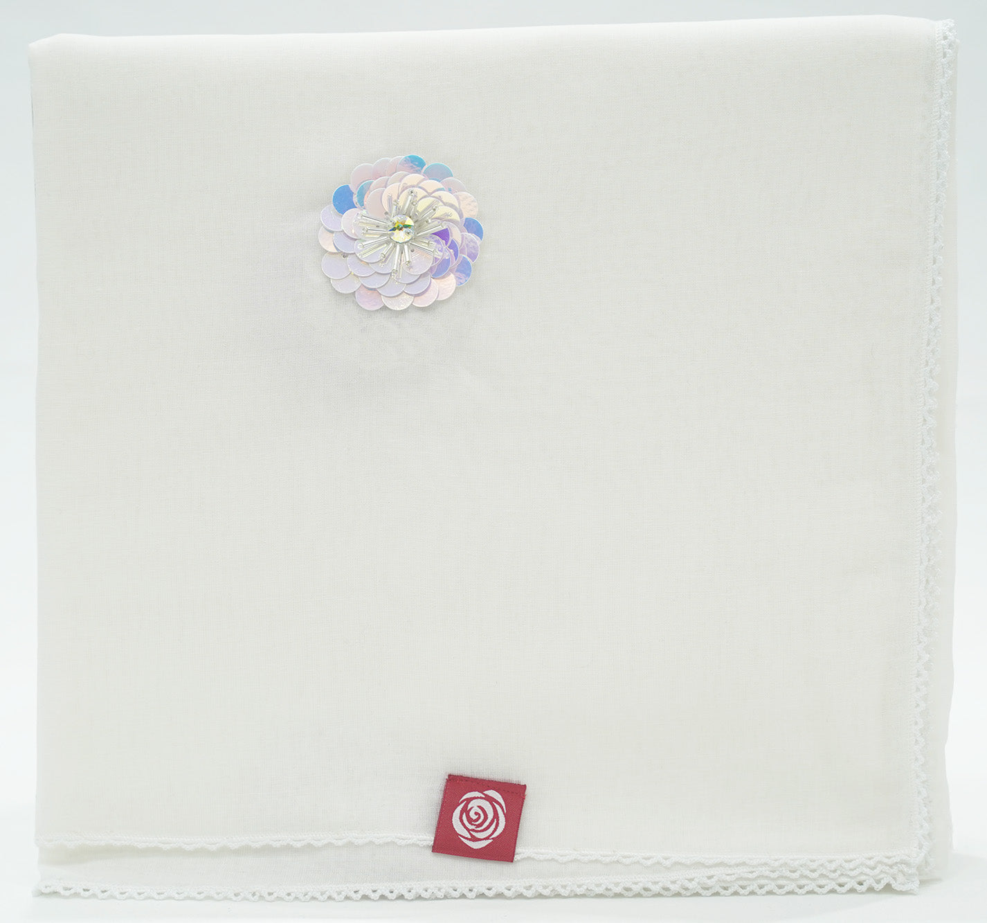 DK4-31 Scattered Beads Home Hijab — Off-White