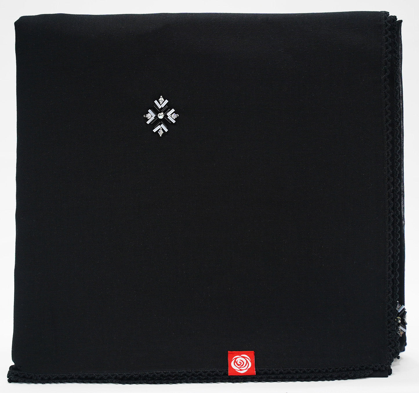 DK4-28 Scattered Beads Home Hijab — Black