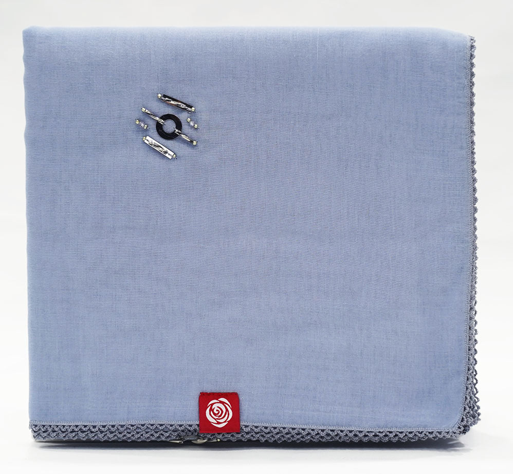 DK5-51 Scattered Beads Home Hijab — Sky Blue