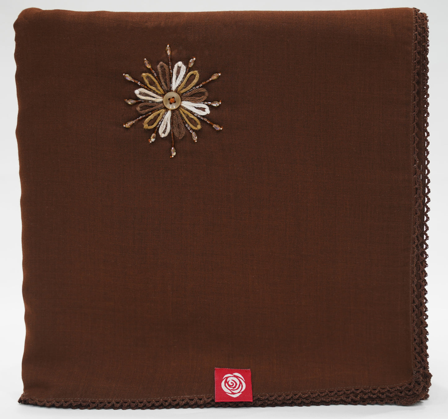 DK4-29 Scattered Beads Home Hijab — Brown