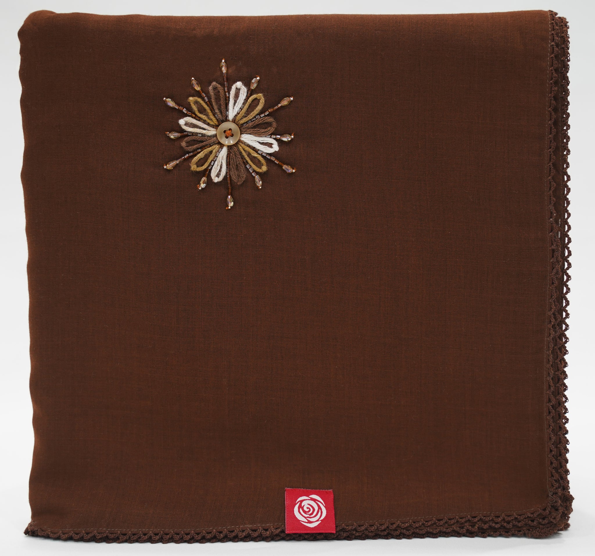 DK4-29 Scattered Beads Home Hijab — Brown