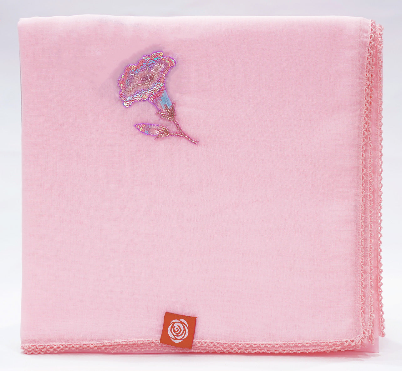 DK5-34 Scattered Beads Home Hijab — Light Pink