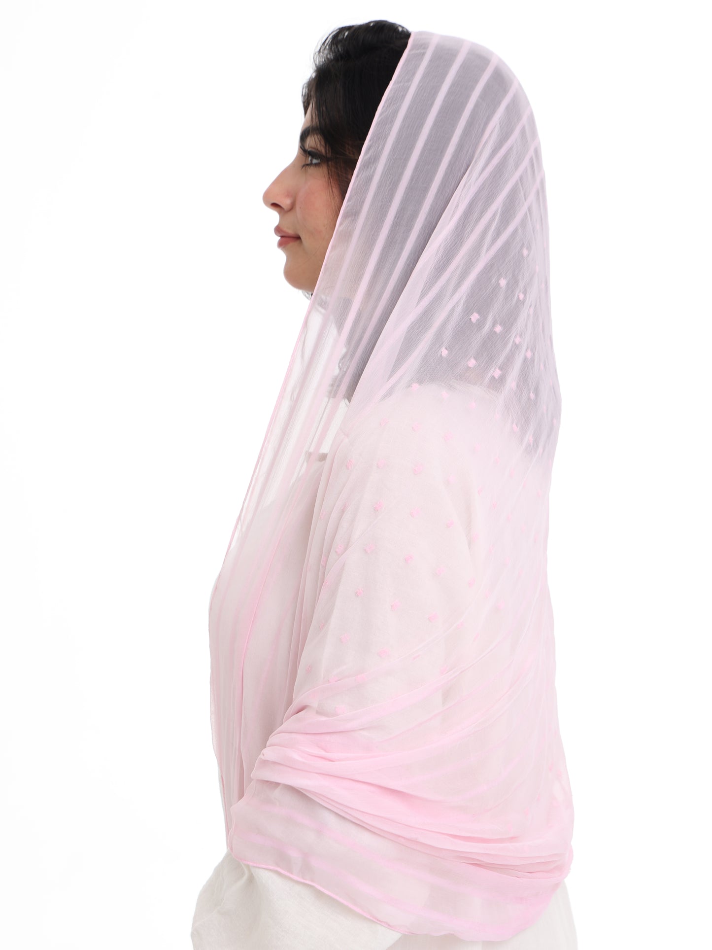 LN01_02 شيله مطرزة وردية عريضة