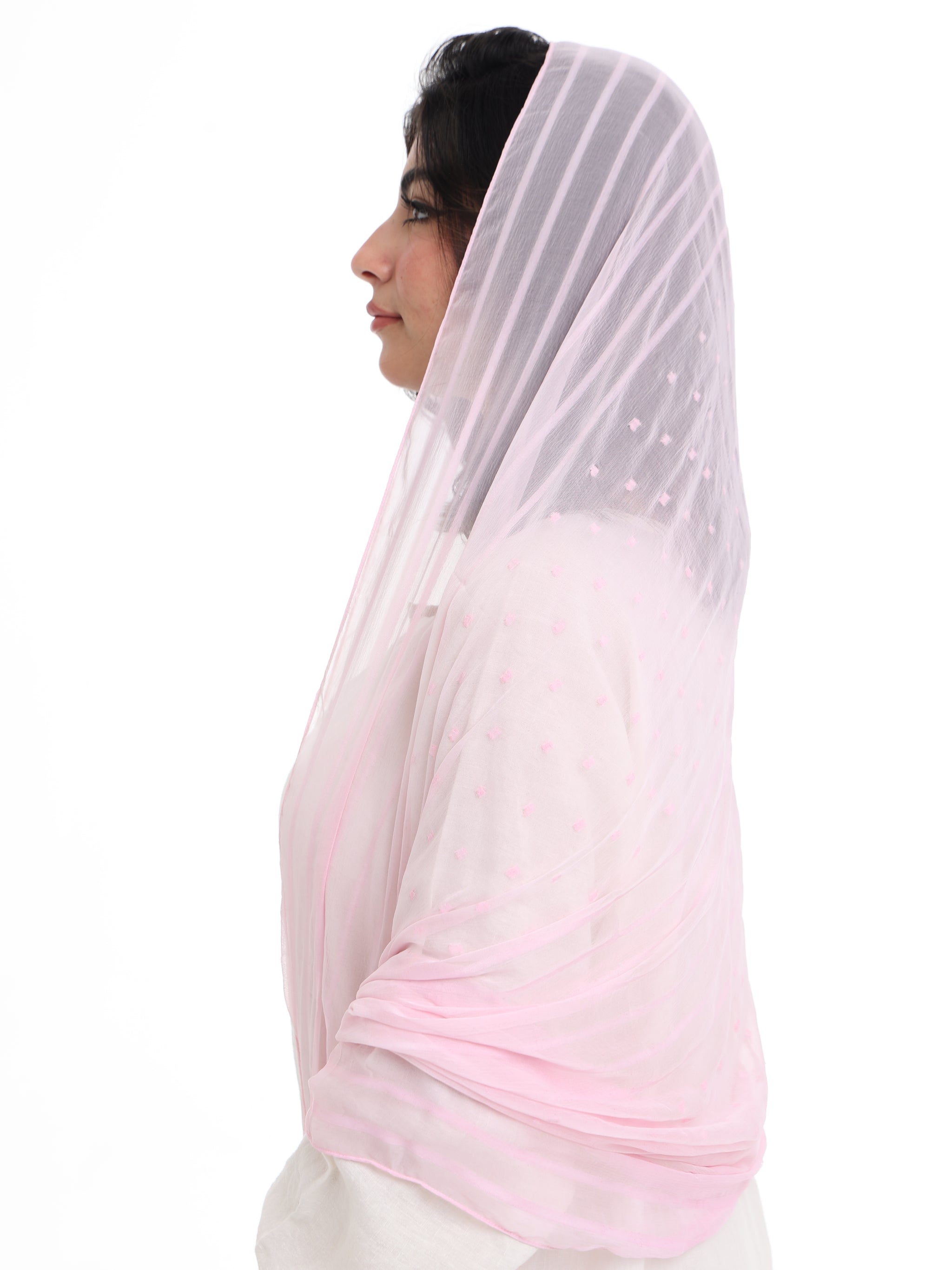 LN01_02 شيله مطرزة وردية عريضة