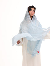 LN01_03 شيله مطرزة زرقاء عريضة