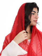 WG1_01 شيله مطرزة حمراء عريضة