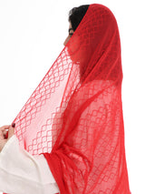 WG1_01 شيله مطرزة حمراء عريضة