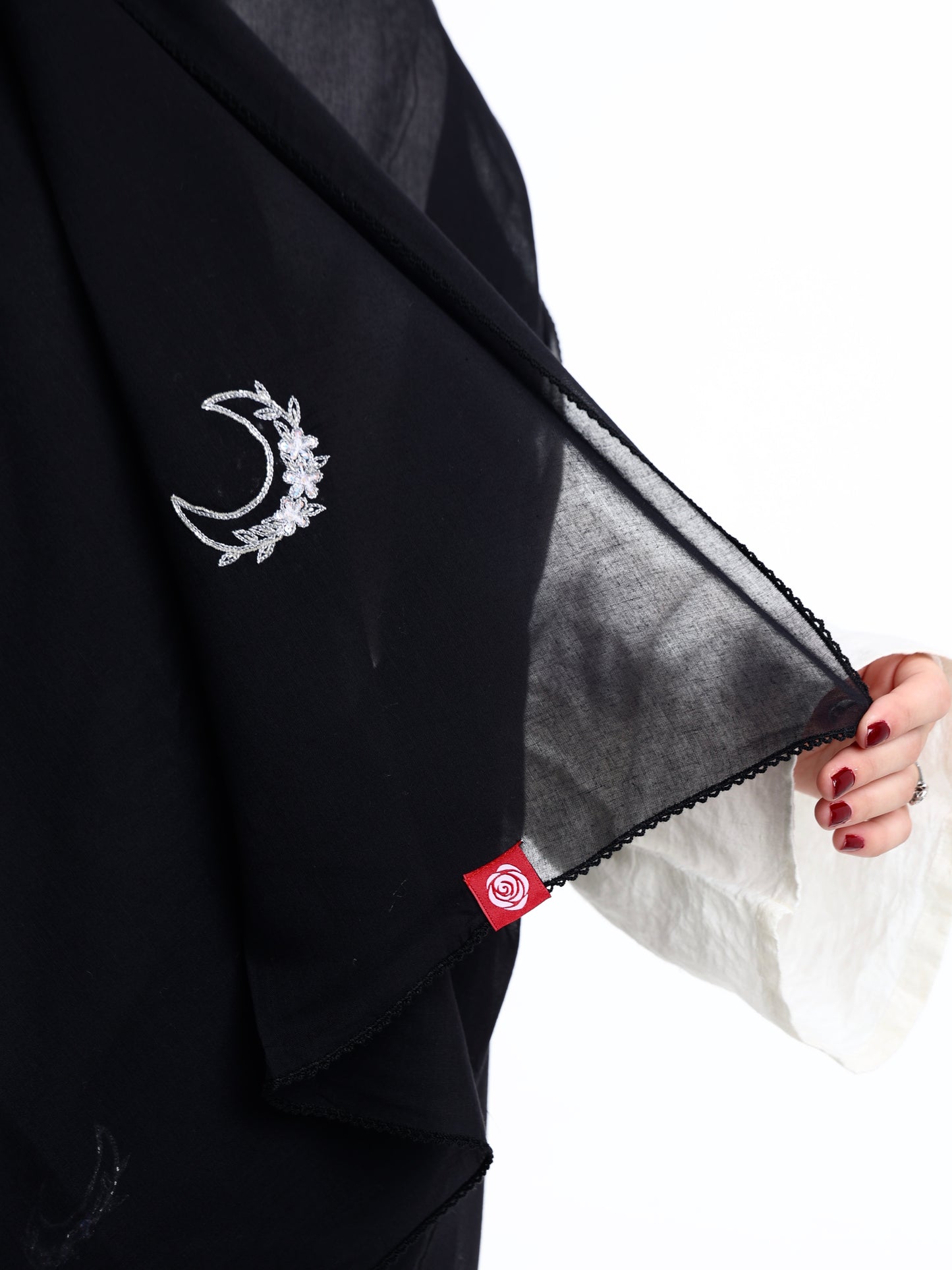 DK6-73 شيلة بيت منثرات بتصميم الهلال - قطن ويل