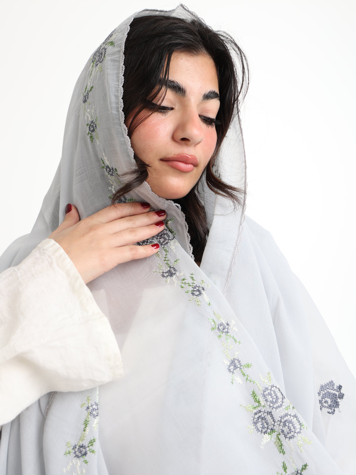 RZ7-45 شيل بيت عريضة جوري روز | شيلة جوري مطرزة - شيلة – Shailah.ae شيلة