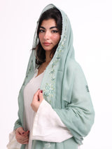 RZ7-48 Jouri Rose Embroidered Home Hijab — Light Turquoise