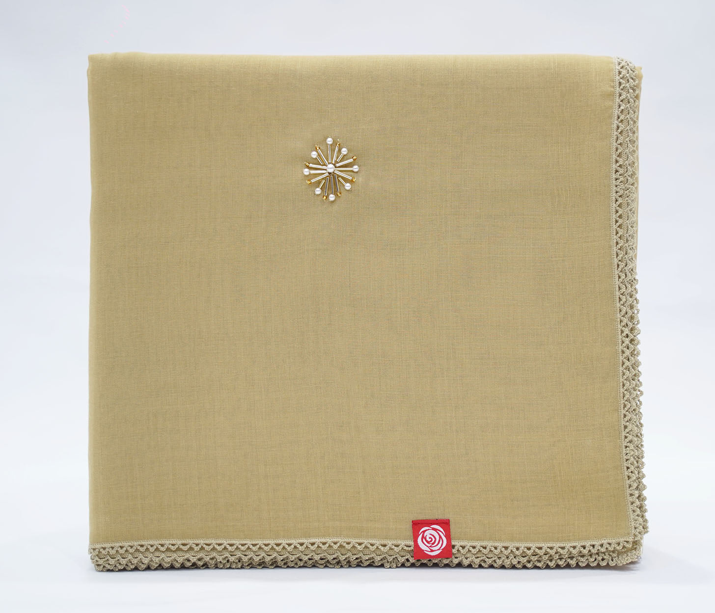 DK4-21 Scattered Beads Home Hijab — Light Olive