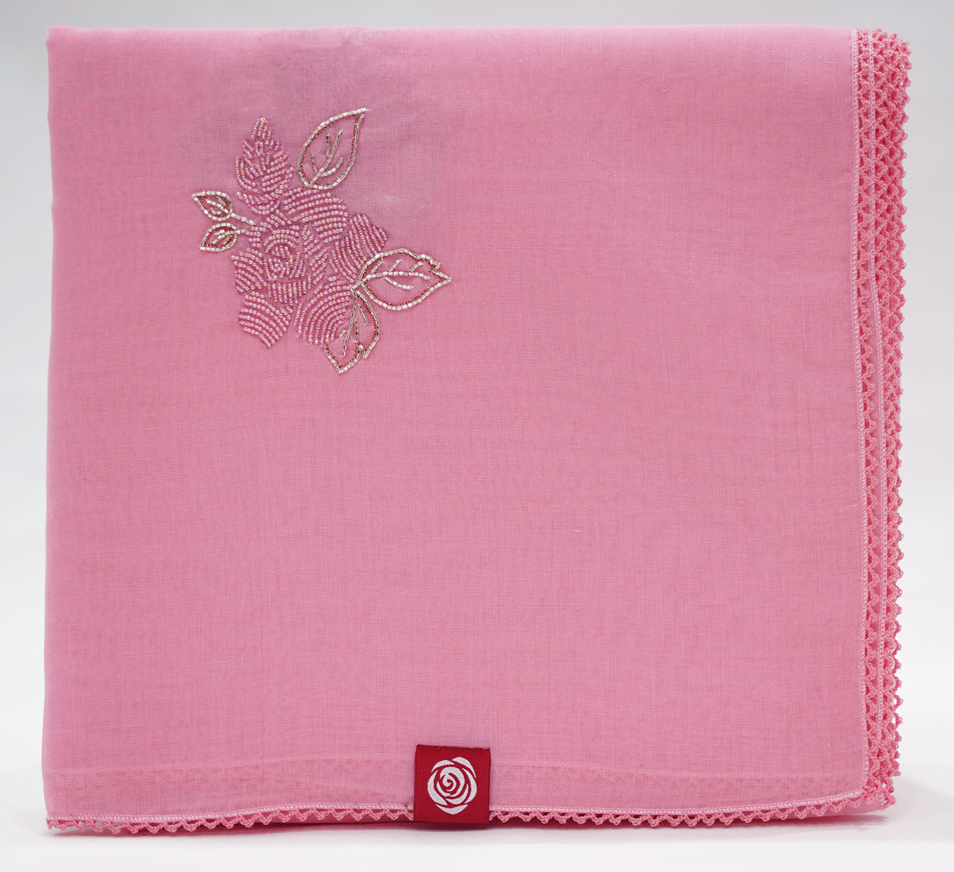 DK5-37 Scattered Beads Home Hijab — Pink