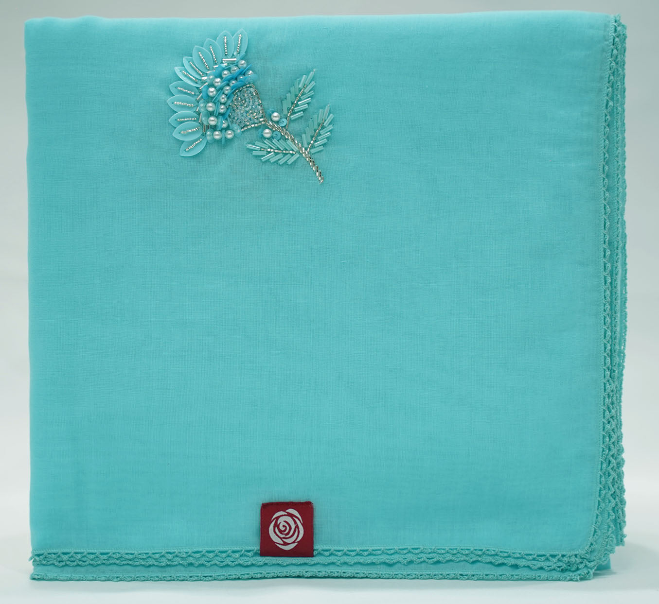 DK5-47 Scattered Beads Home Hijab — Blue