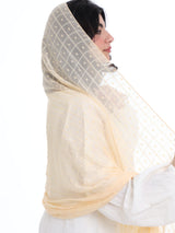 GR01_02 شيله مطرزة بيج عريضة