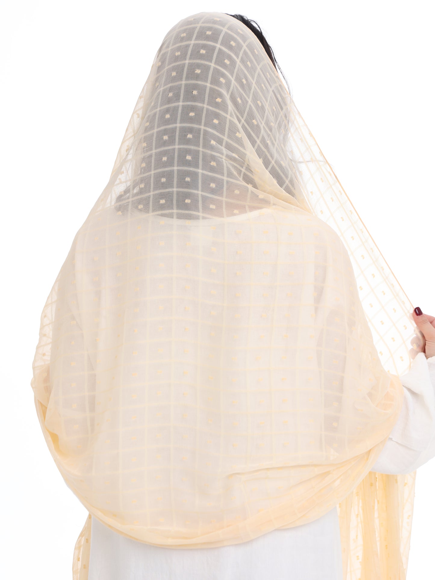 GR01_02 شيله مطرزة بيج عريضة