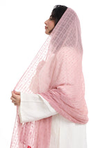 Embroidered Pink Wide Emirati Hijab — GR01