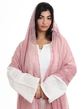 Embroidered Pink Wide Emirati Hijab — GR01
