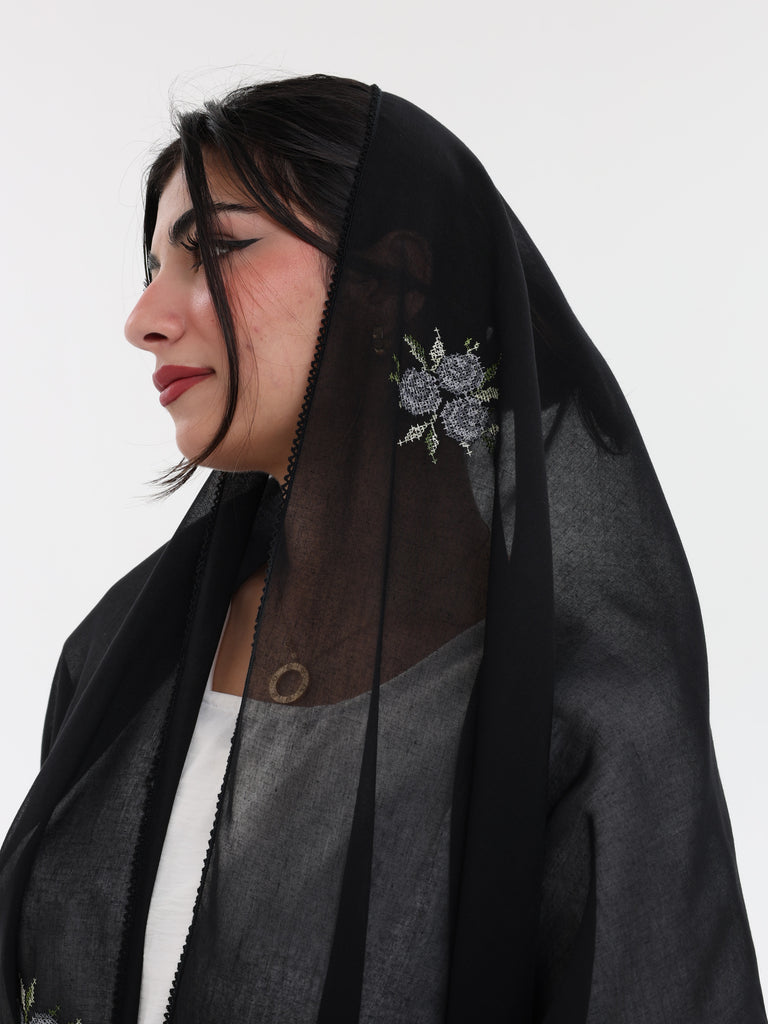 RM1-03 Jouri Rose Embroidered Home Hijab