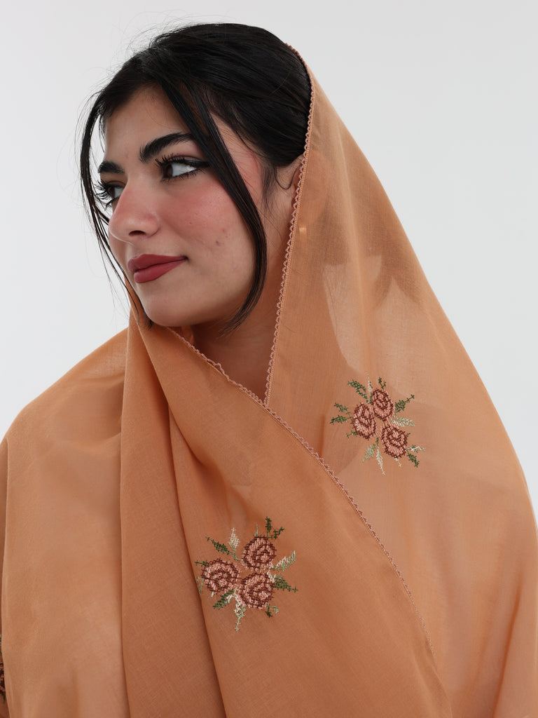 RM1-04 Jouri Rose Embroidered Home Hijab