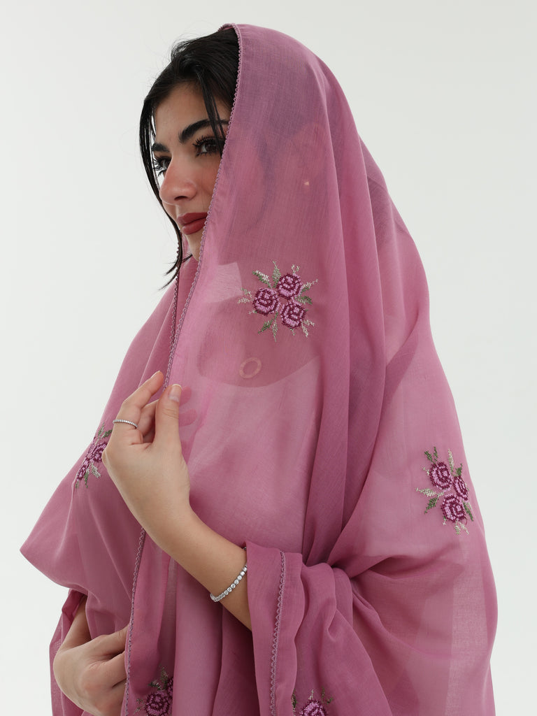 RM1-06 Jouri Rose Embroidered Home Hijab