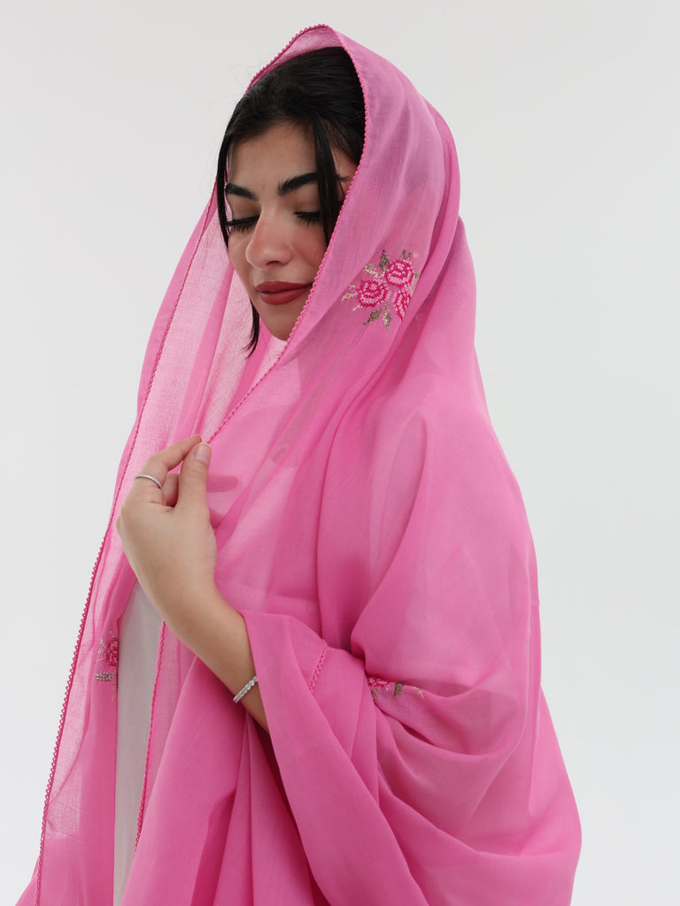 RM1-07 Jouri Rose Embroidered Home Hijab