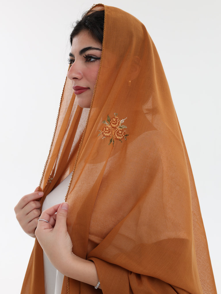RM1-08 Jouri Rose Embroidered Home Hijab