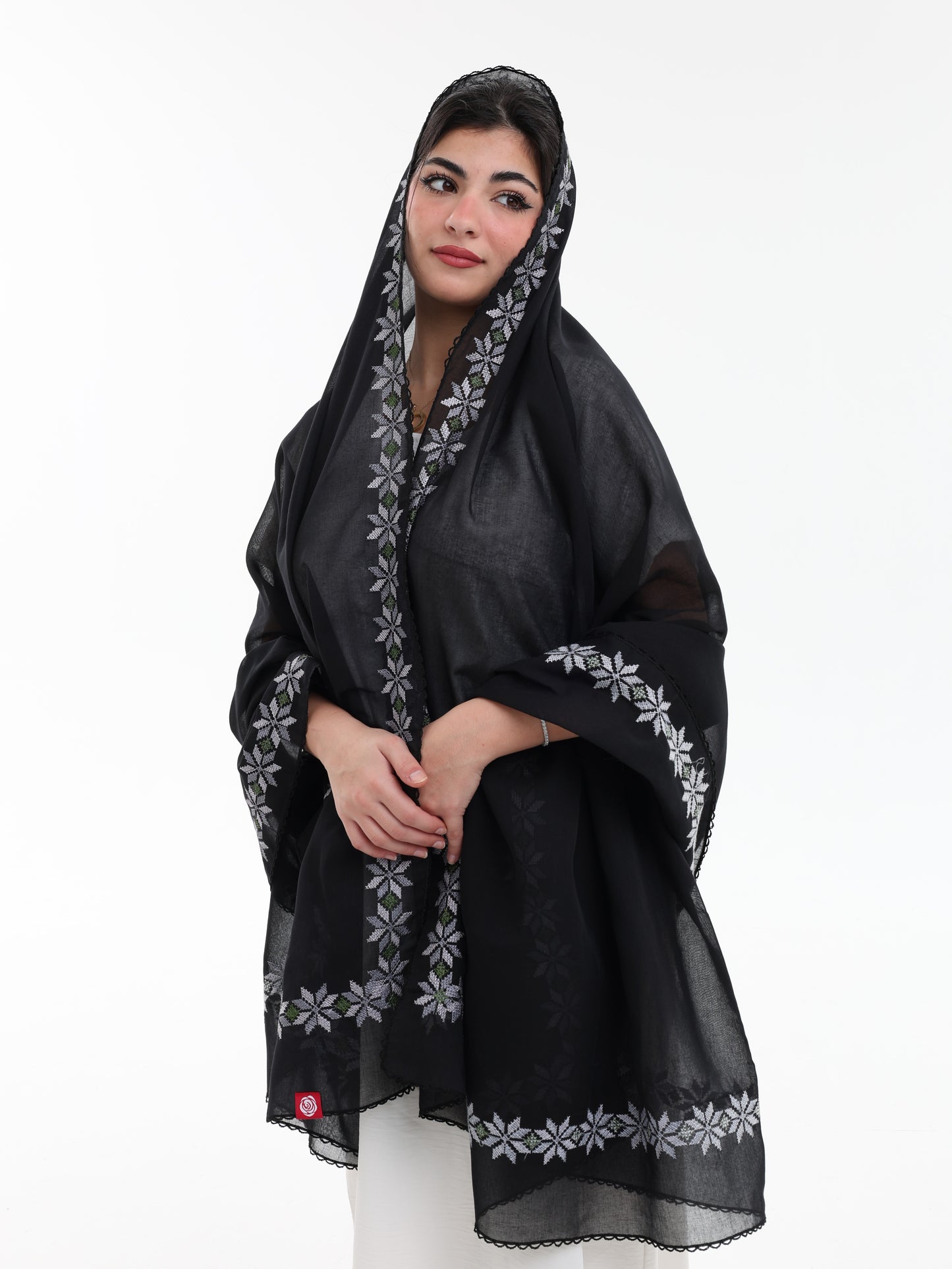 RB1-02 Jouri Rose Embroidered Home Hijab