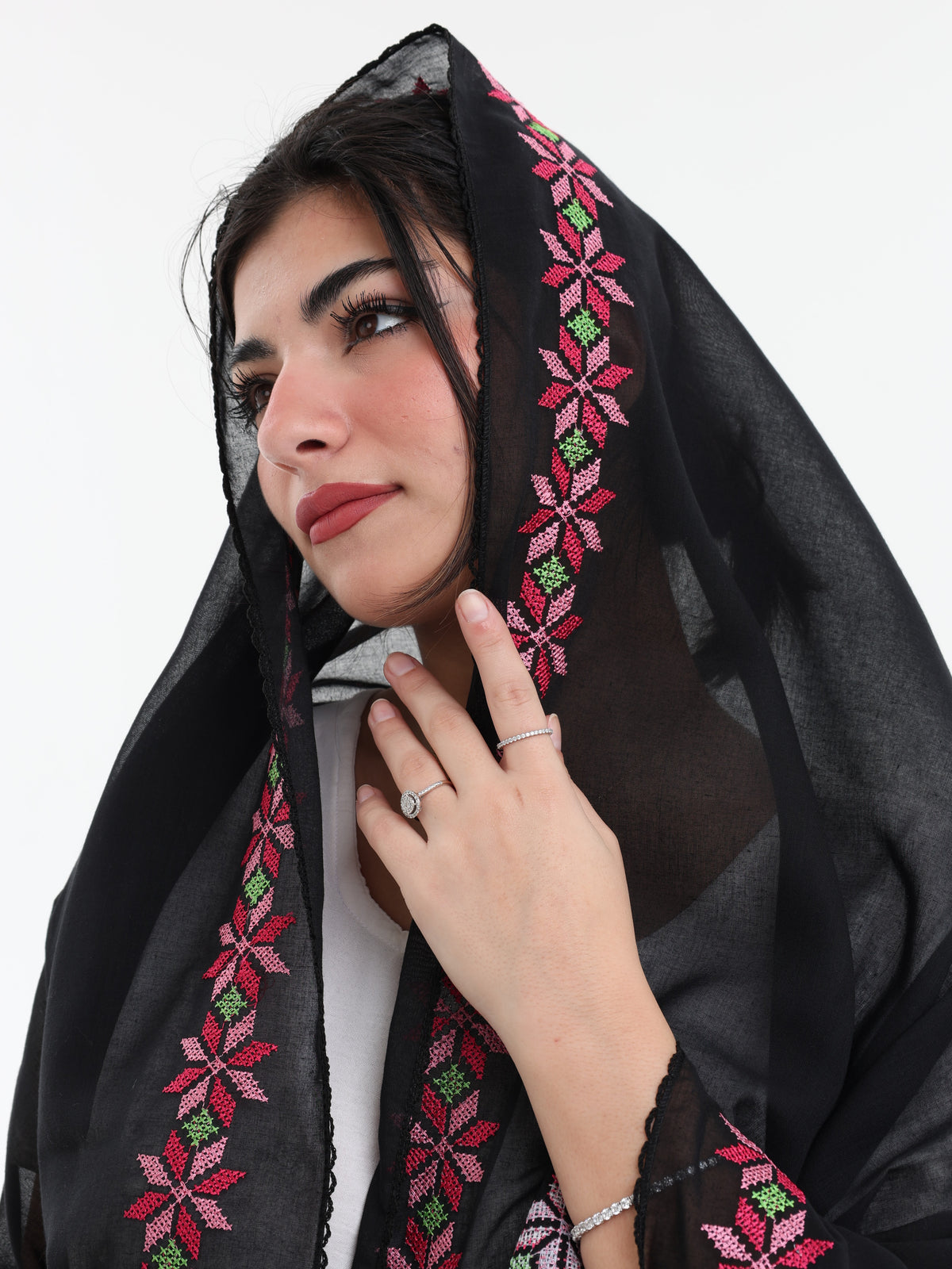 RB1-01 شيل بيت عريضة جوري روز | شيلة جوري مطرزة - شيلة – Shailah.ae شيلة