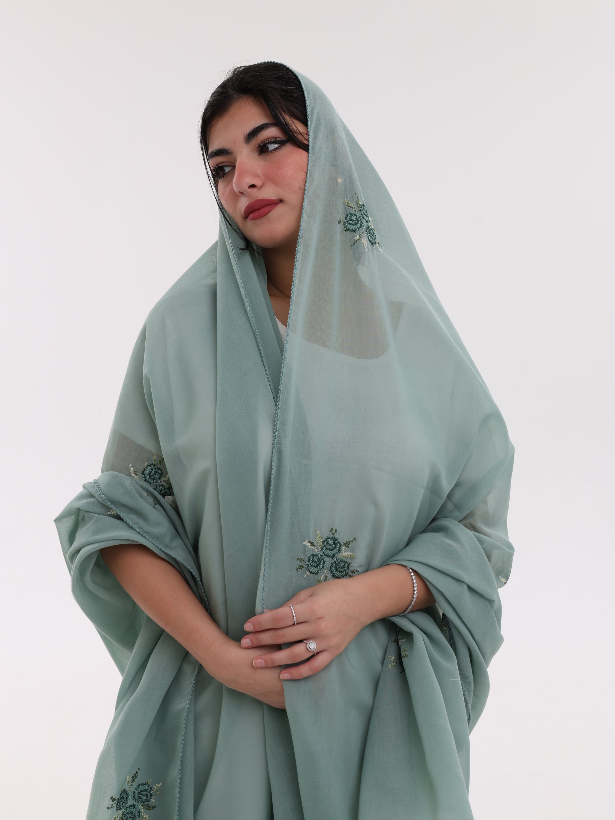 RM1-11 Jouri Rose Embroidered Home Hijab