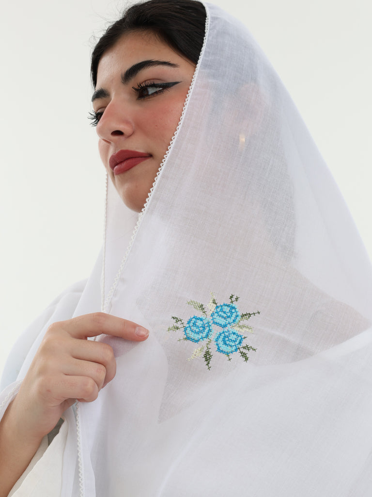 RM1-17 Jouri Rose Embroidered Home Hijab