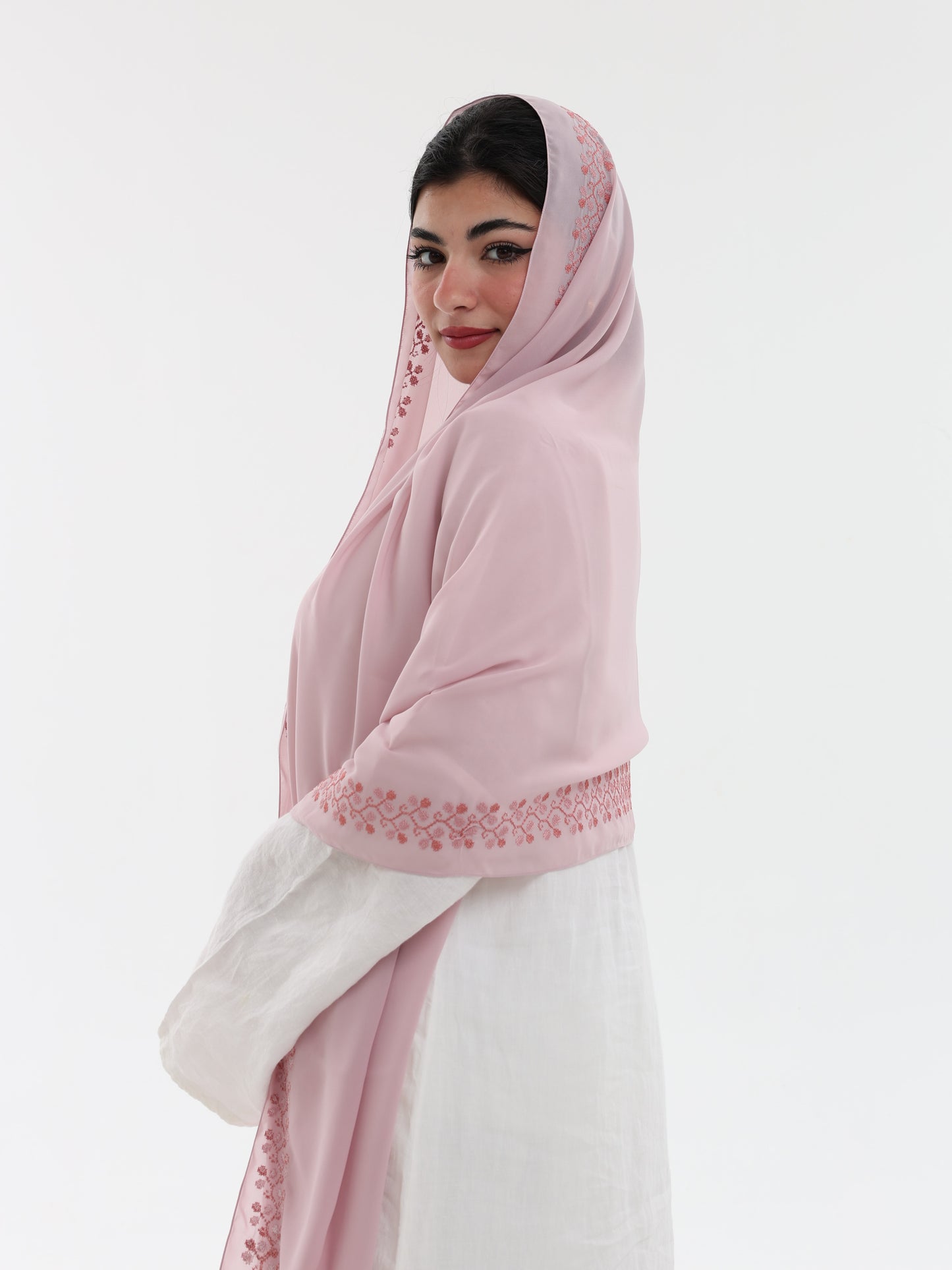 UQ1-02 Jouri Rose Embroidered Home Hijab