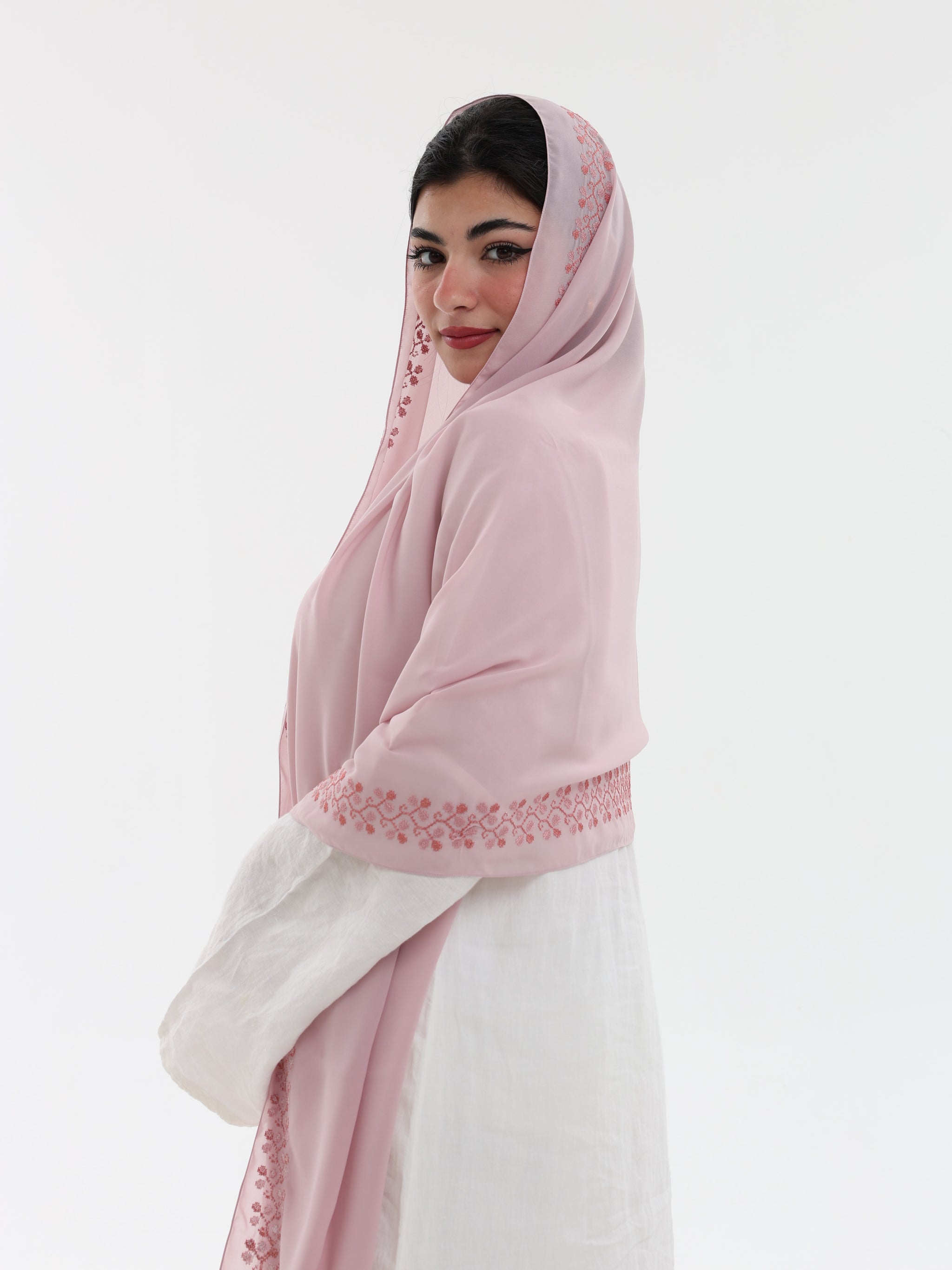 UQ1-02 Jouri Rose Embroidered Home Hijab