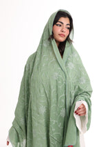 TR1_06 شيله مطرزة خضراء عريضة