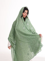 TR1_06 Border Embroidered Home Hijab — Green
