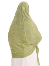 TR1_12 Border Embroidered Home Hijab — Green