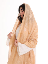 TR1_14 شيله مطرزة بيج عريضة