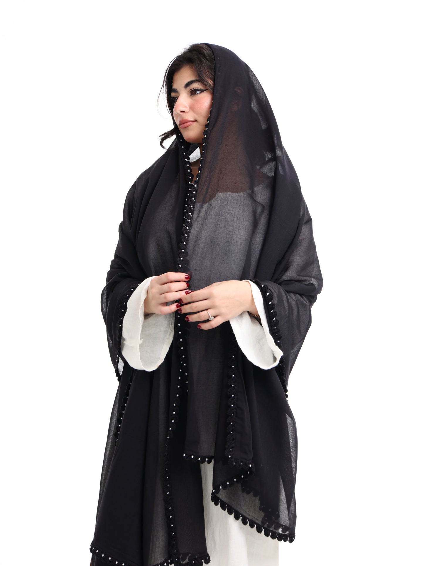 KS2-14 Handmade Crochet Home Hijab — Black