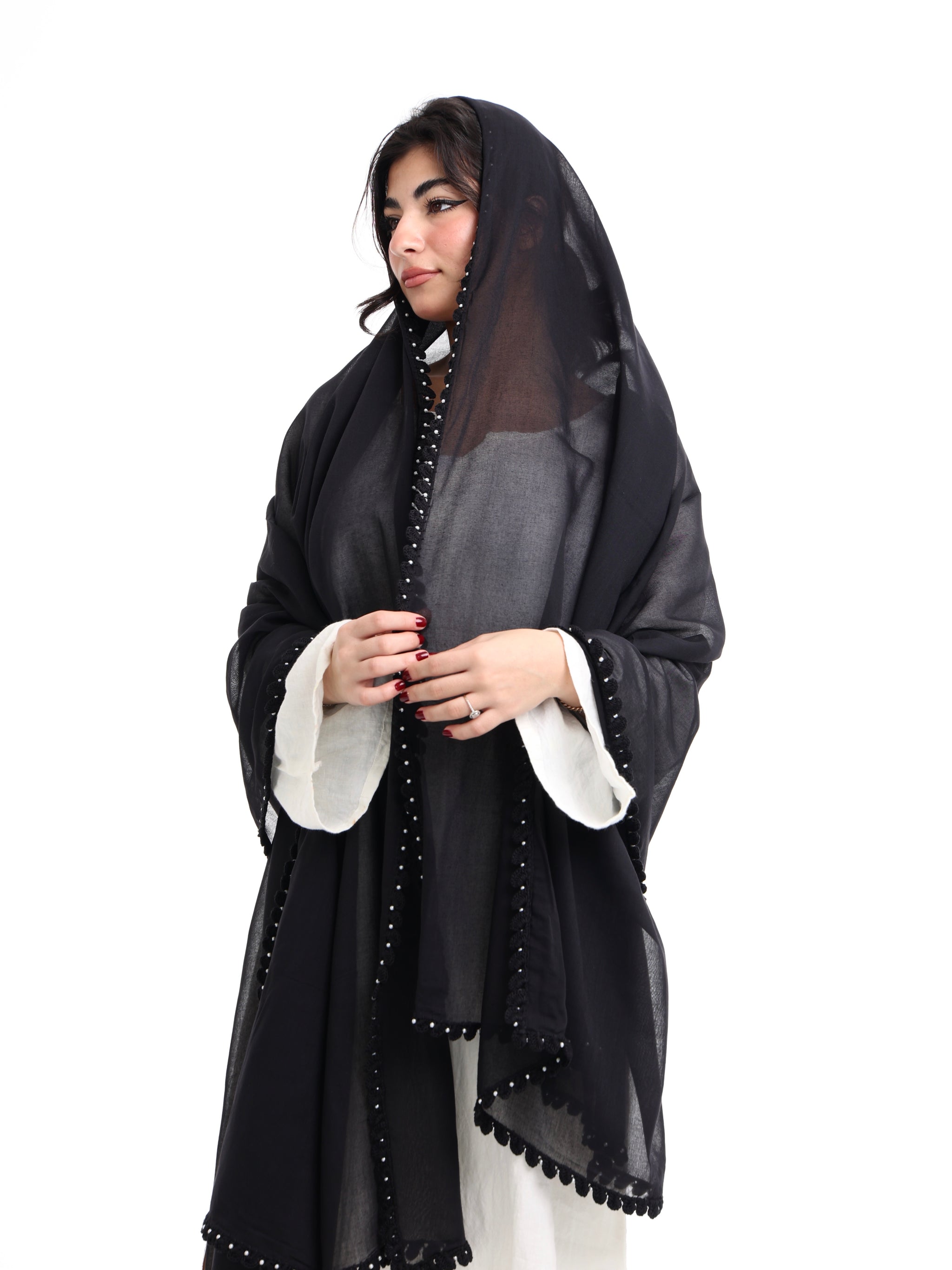 KS2-14 Handmade Crochet Home Hijab — Black