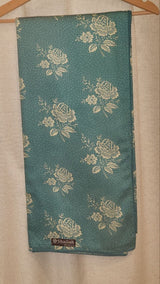 SL-279 | Teal Green rose-and-dot print | Original fabric photograph